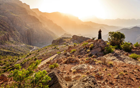 Oman Gebirge Sonnenuntergang